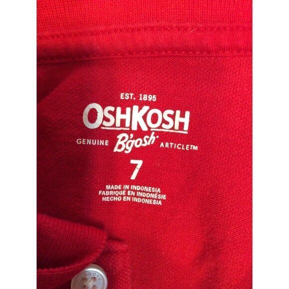OSHKOSH Bgosh Polo Size 7 Red Cotton - Picture 3 of 3